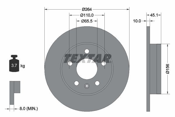 Textar 92277303 - Brzdový kotúč -