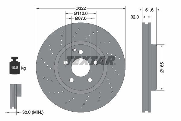 Textar 92277705 - Brzdový kotúč -
