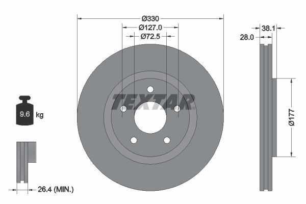 Textar 92278903 - Brzdový kotúč -
