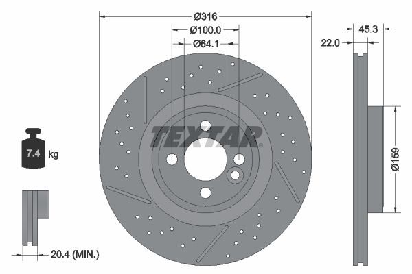 Textar 92279105 - Brzdový kotúč -