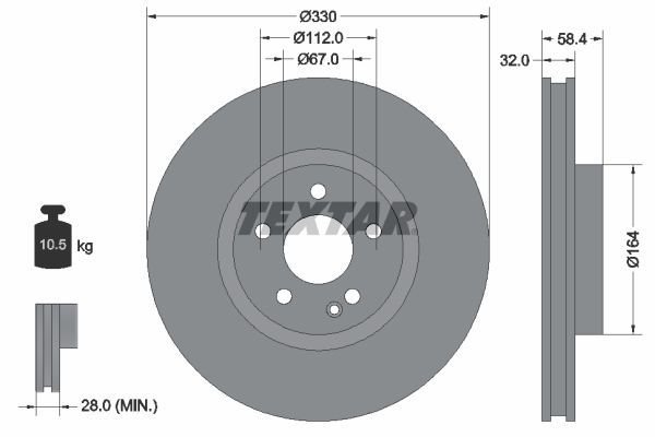 Textar 92279403 - Brzdový kotúč -