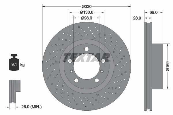Textar 92279705 - Brzdový kotúč -