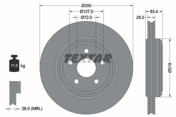 Textar 92282003 - Brzdový kotúč -