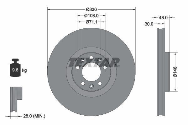 Textar 92283403 - Brzdový kotúč -