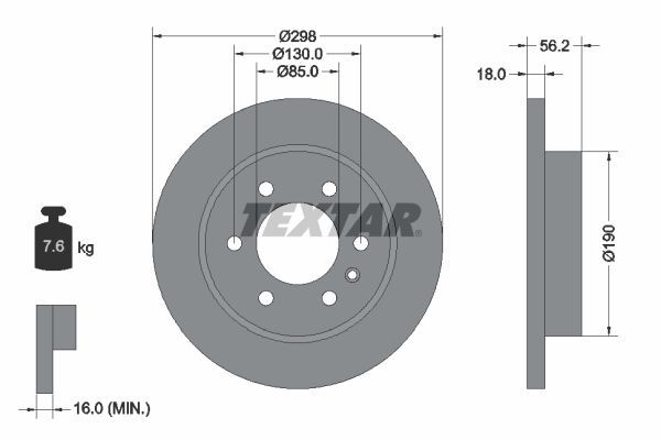 Textar 92301003 - Brzdový kotúč -