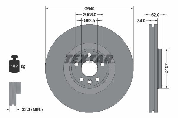Textar 92301805 - Brzdový kotúč -