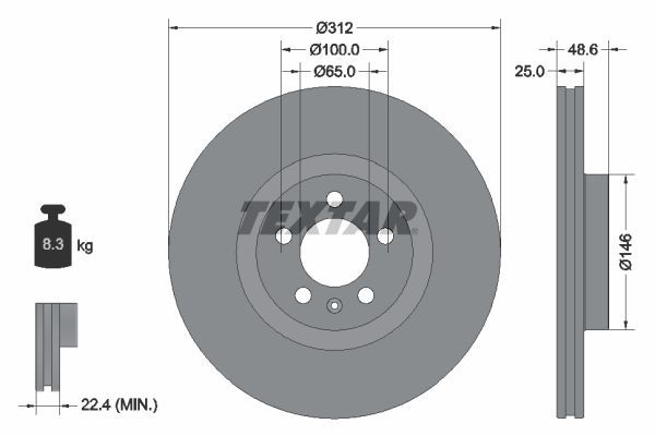 Textar 92303303 - Brzdový kotúč -