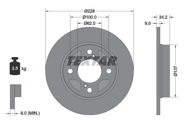 Textar 92303603 - Brzdový kotúč -