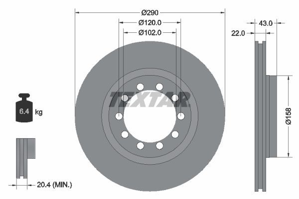 Textar 93117400 - Brzdový kotúč -