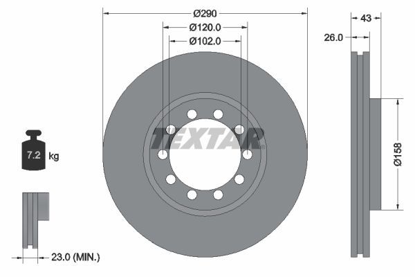 Textar 93117500 - Brzdový kotúč -