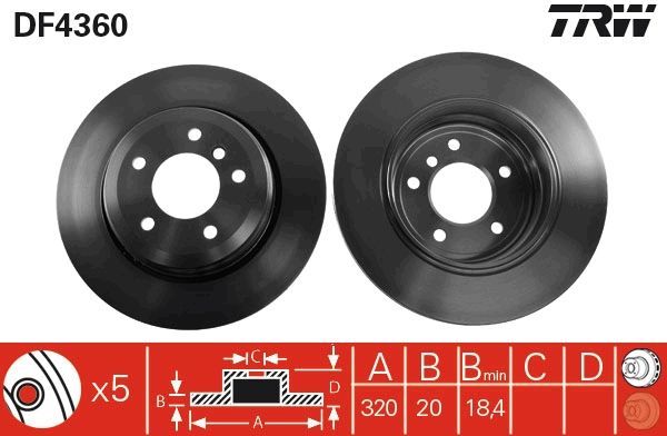 TRW DF4360 - Brzdový kotúč -