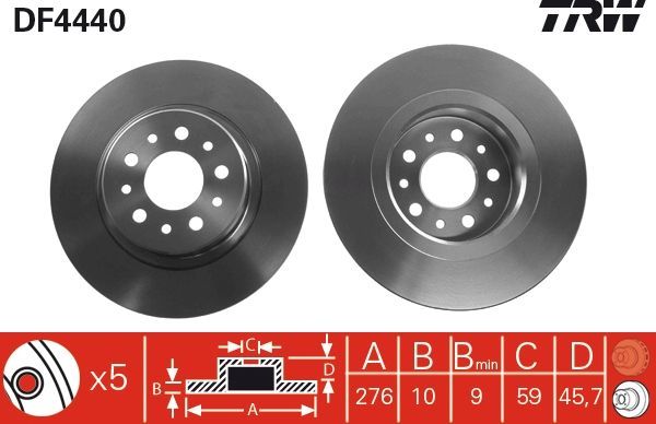 TRW DF4440 - Brzdový kotúč -