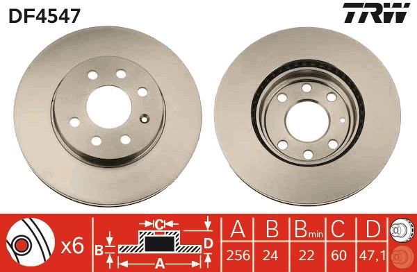 TRW DF4547 - Brzdový kotúč -