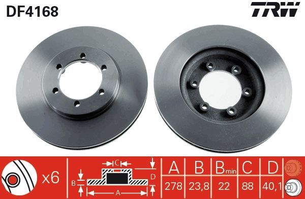 TRW DF4168 - Brzdový kotúč -