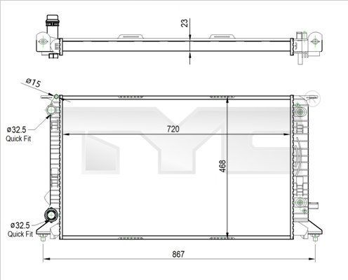 TYC 702-0037-R - Chladič vody -