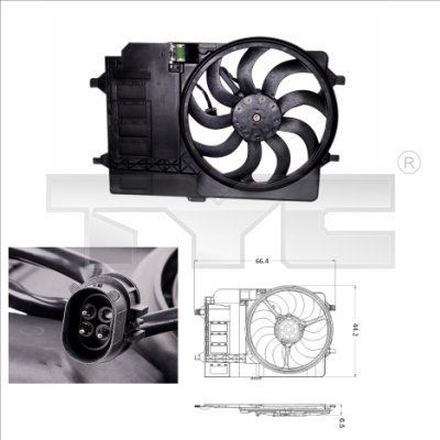 TYC 803-0001 - Ventilátor motora -
