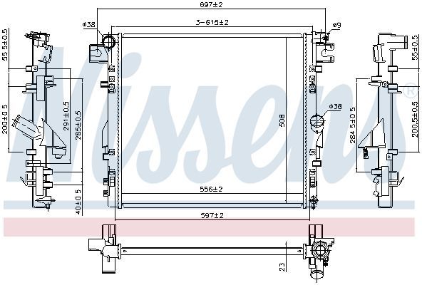 Nissens 61037 - Chladič vody -