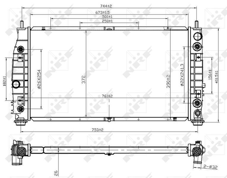 NRF 53954 - Chladič vody -