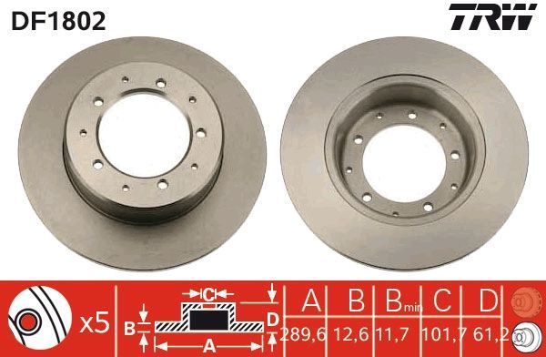 TRW DF1802 - Brzdový kotúč -