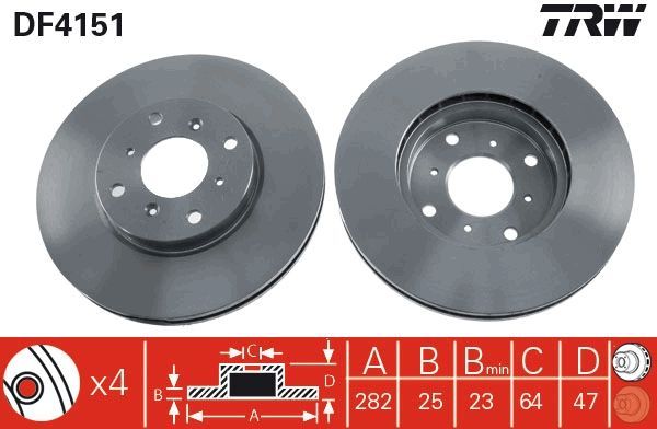 TRW DF4151 - Brzdový kotúč -
