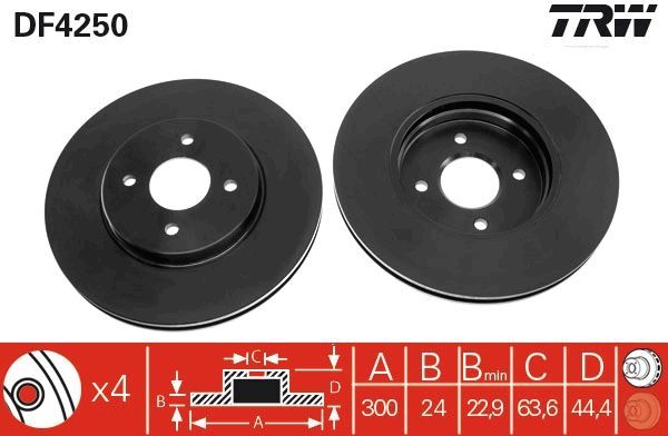 TRW DF4250 - Brzdový kotúč -