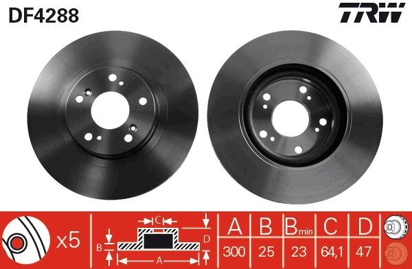 TRW DF4288 - Brzdový kotúč -