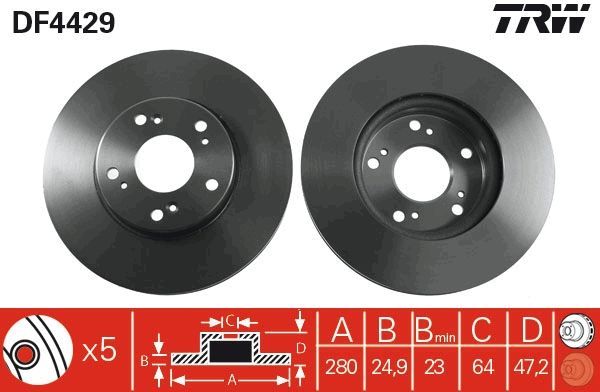 TRW DF4429 - Brzdový kotúč -