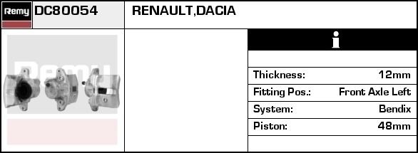 Remy DC80054 - Brzdový strmeň -