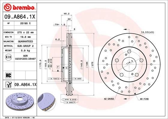 Brembo 09.A864.1X