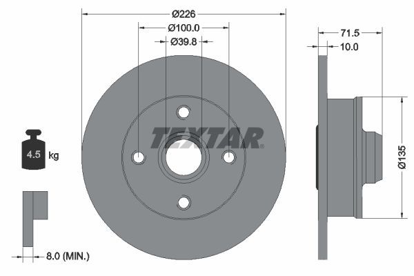 Textar 92154203 - Brzdový kotúč -