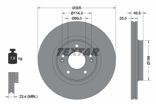 Textar 92292203 - Brzdový kotúč -