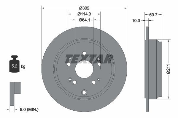 Textar 92227203 - Brzdový kotúč -