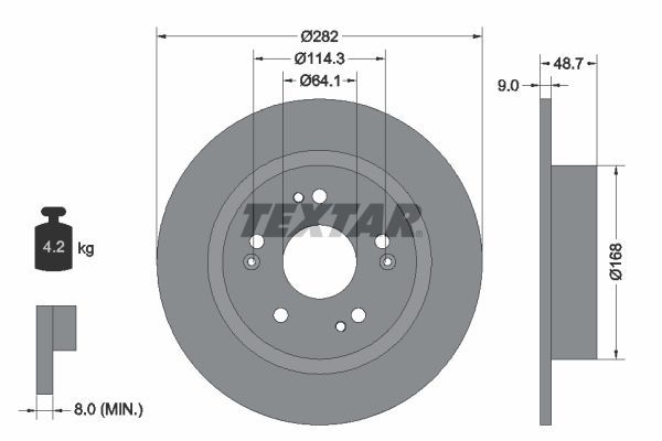Textar 92301603 - Brzdový kotúč -