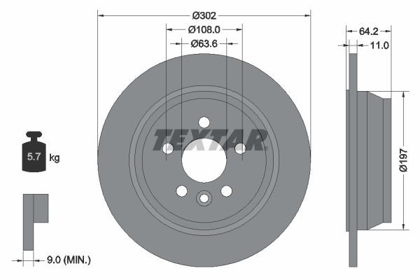Textar 92283003 - Brzdový kotúč -