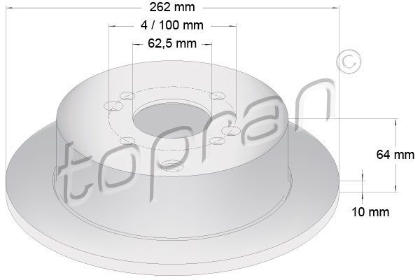 Topran 820 281 - Brzdový kotúč -