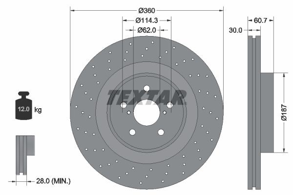 Textar 92199703 - Brzdový kotúč -