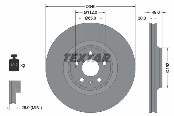 Textar 92160503 - Brzdový kotúč -