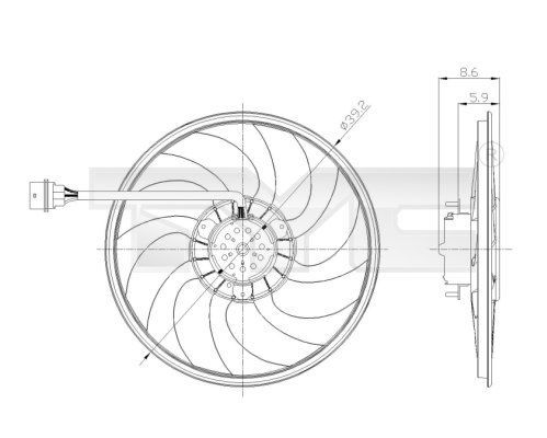 TYC 837-0037 - Ventilátor motora -