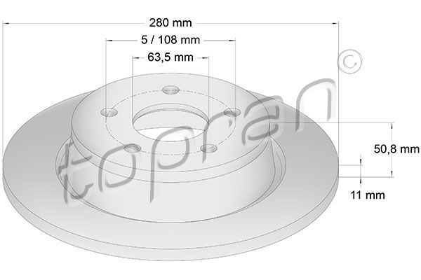 Topran 304 249 - Brzdový kotúč -
