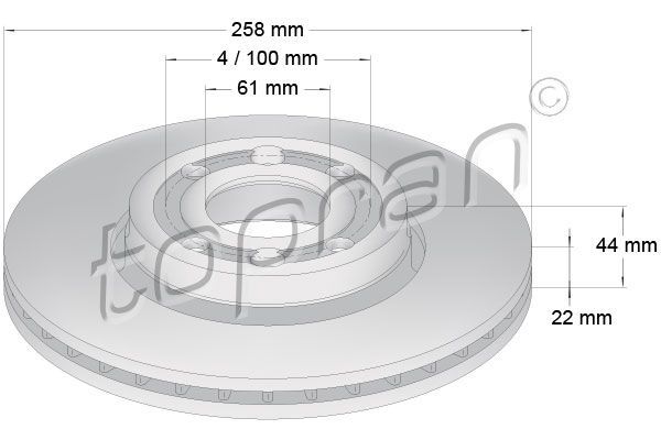 Topran 701 203 - Brzdový kotúč -