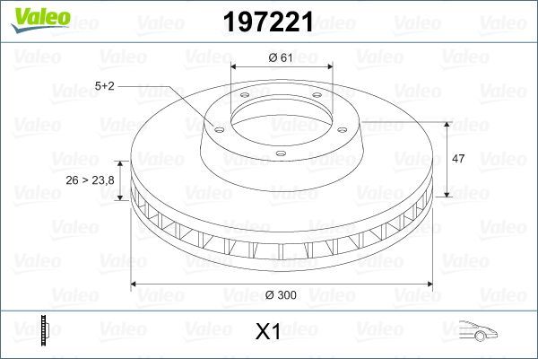 Valeo 197221 - Brzdový kotúč -