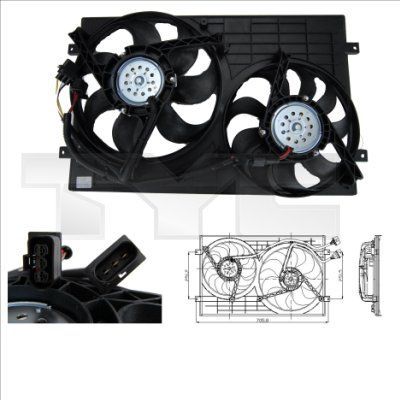TYC 832-0001 - Ventilátor motora -