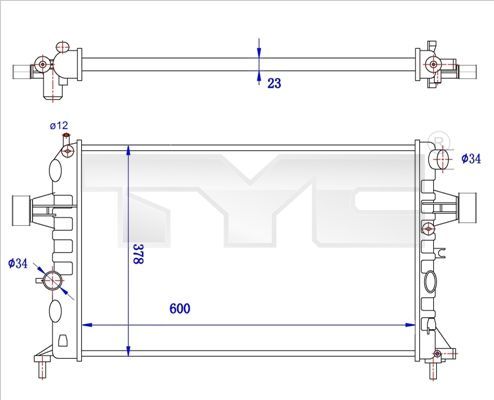 TYC 725-0038-R - Chladič vody -