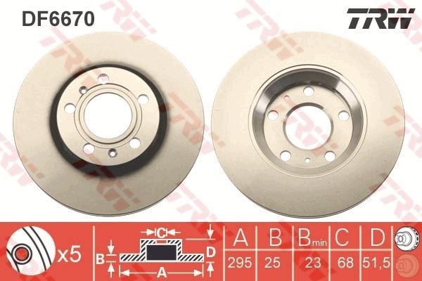 TRW DF6670 - Brzdový kotúč -