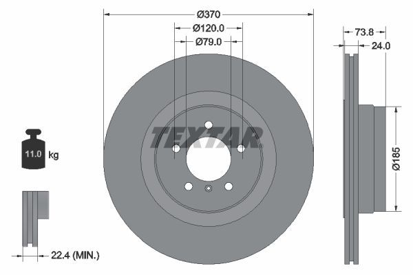 Textar 92155203 - Brzdový kotúč -