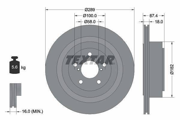 Textar 92173603 - Brzdový kotúč -