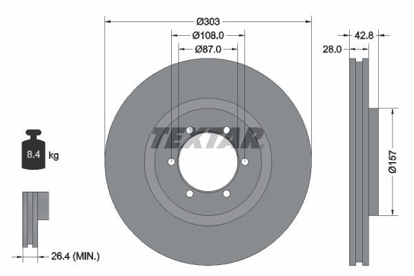 Textar 92180003 - Brzdový kotúč -