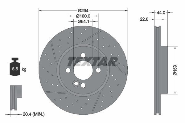 Textar 92196703 - Brzdový kotúč -