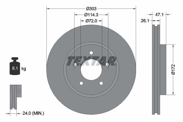 Textar 92197703 - Brzdový kotúč -