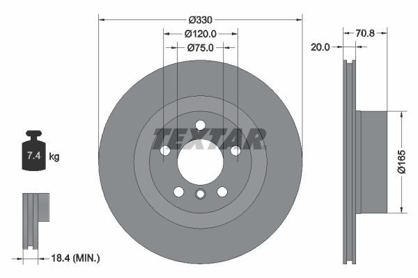 Textar 92256303 - Brzdový kotúč -
